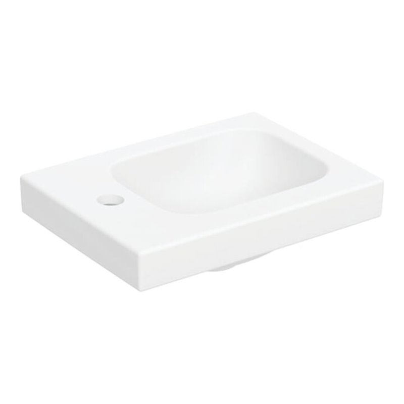 Geberit Handwaschbecken iCon Light 38x28cm, o. ÜL, Hahnl. links, weiß matt