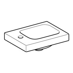 Geberit Handwaschbecken iCon Light 38x28cm, o. ÜL, Hahnl. links, weiß matt