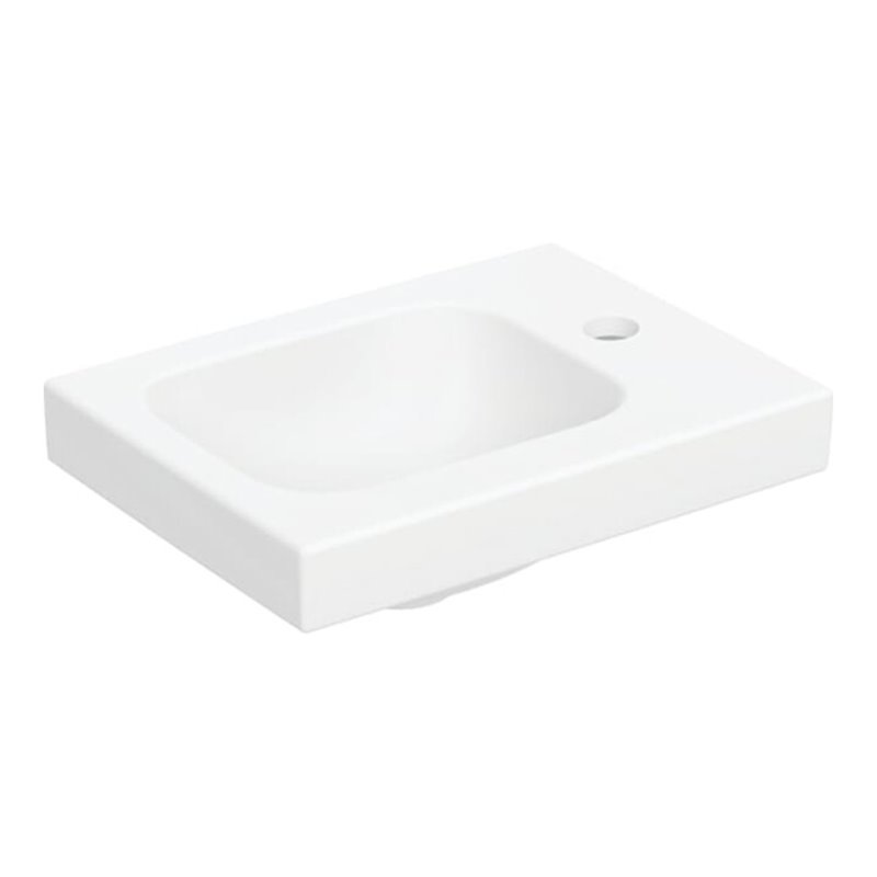 Geberit Handwaschbecken iCon Light 38x28cm, o. ÜL, Hahnl. rechts, weiß matt