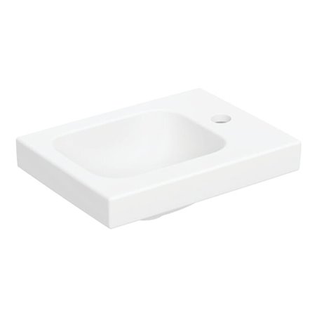 Geberit Handwaschbecken iCon Light 38x28cm, o. ÜL, Hahnl. rechts, weiß matt