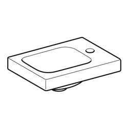 Geberit Handwaschbecken iCon Light 38x28cm, o. ÜL, Hahnl. rechts, weiß matt