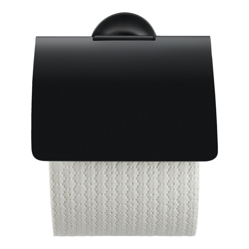 Duravit Papierrollenhalter Starck T 12,5x8,3cm, mit Deckel, schwarz matt