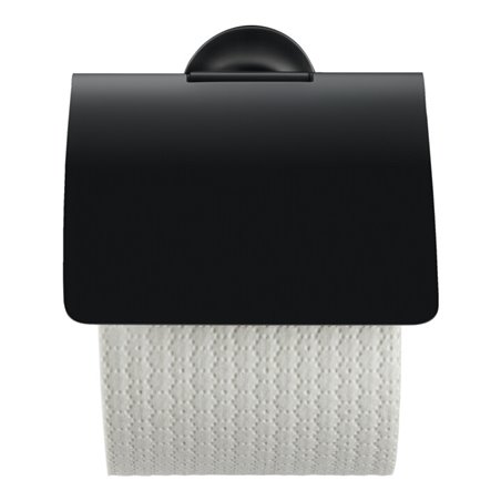 Duravit Papierrollenhalter Starck T 12,5x8,3cm, mit Deckel, schwarz matt
