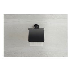 Duravit Papierrollenhalter Starck T 12,5x8,3cm, mit Deckel, schwarz matt