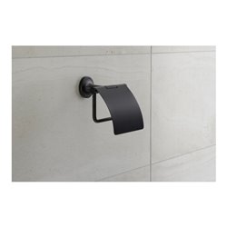 Duravit Papierrollenhalter Starck T 12,5x8,3cm, mit Deckel, schwarz matt