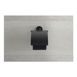 Duravit Papierrollenhalter Starck T 12,5x8,3cm, mit Deckel, schwarz matt