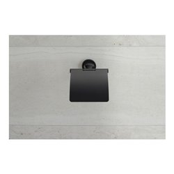 Duravit Papierrollenhalter Starck T 12,5x8,3cm, mit Deckel, schwarz matt