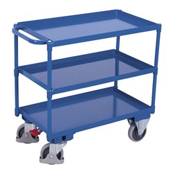 VARIOfit Tischwagen mit 3 Ladeflächen, Schiebegriff waagerecht