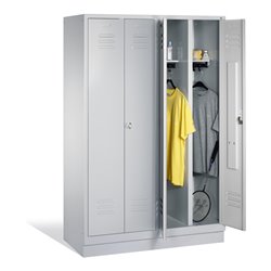 C+P Doppelspind Classic auf Sockel 4 Abteile Front Lichtgrau Korpus Lichtgrau