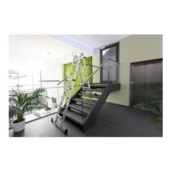 MUNK Teleskopleiter mit Traverse 4x3 Sprossen