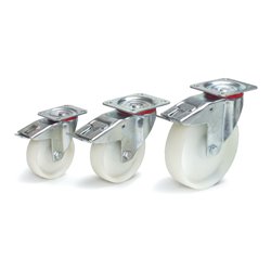 fetra Lenkrolle mit Feststeller, Polyamid-Bereifung, Doppelstopp