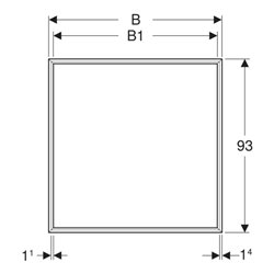 Geberit Abdeckrahmen One 75cm, sw m/Al pulverbes, UP-Montage