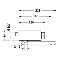Duravit Wannen-Thermostat AP, 2 Verbraucher, schwarz matt