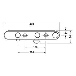 Duravit Wannen-Thermostat AP, 2 Verbraucher, schwarz matt