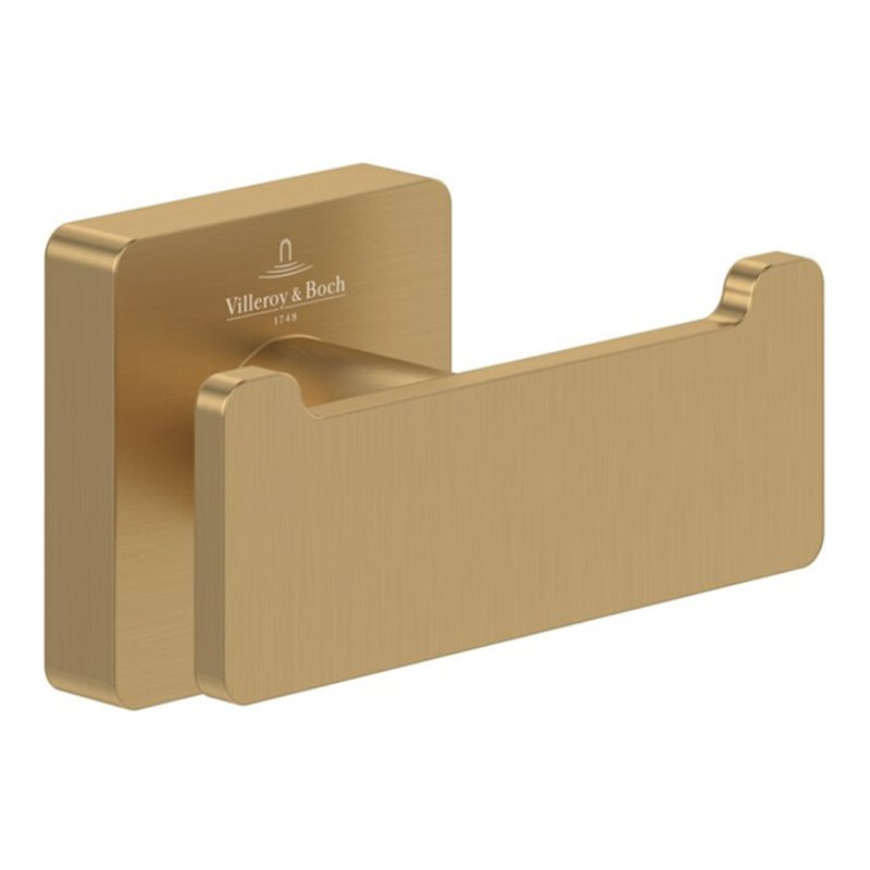 V&B Dop.-Handtuchhalter Elements Striking brushed gold, 80x44x45mm