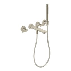 hansgrohe 3-Loch-Wannenarmatur Axor Citterio cub cut, brushed nickel, UP Wandmontage