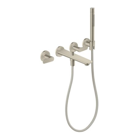 hansgrohe 3-Loch-Wannenarmatur Axor Citterio cub cut, brushed nickel, UP Wandmontage