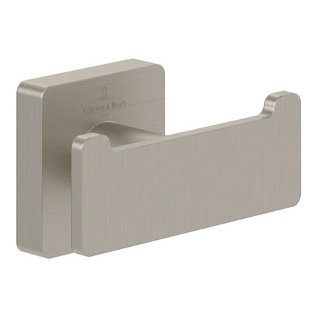 V&B Dop.-Handtuchhalter Elements Striking brushed nickel black, 80x44x45mm