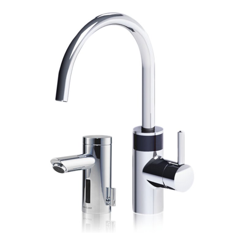 Clage Waschtisch-Armatur AEB, 6 V-Bat., chr, ber.los., el gesteu.