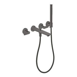 hansgrohe 3-Loch-Wannenarmatur Axor Citterio cub cut, brush. bla vc, UP Wandmontage