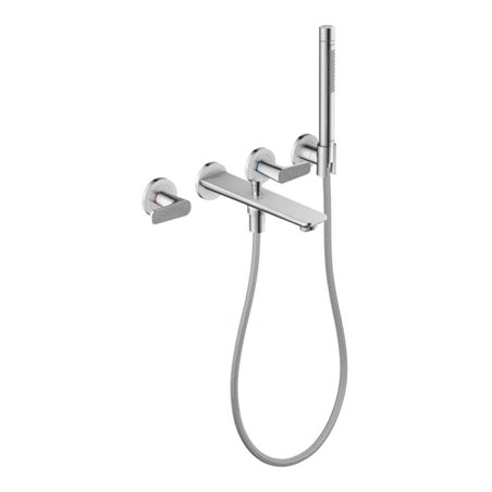 hansgrohe 3-Loch-Wannenarmatur Axor Citterio cubic cut, chrom, UP Wandmontage