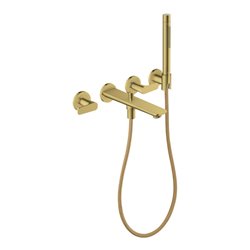 hansgrohe 3-Loch-Wannenarmatur Axor Citterio o. Struk., pol. gol opt, UP Wandmontage