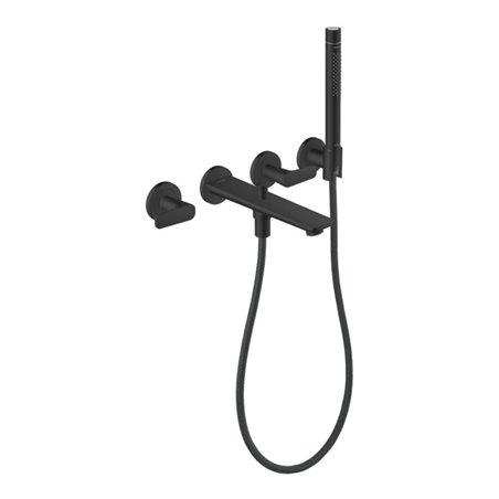 hansgrohe 3-Loch-Wannenarmatur Axor Citterio o. Struktur, mattschwarz, UP Wandmontage