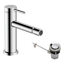 hansgrohe Einhebel-Bidetarmatur Tecturis S mit Zugstangen-Ablaufgarnitur, chrom