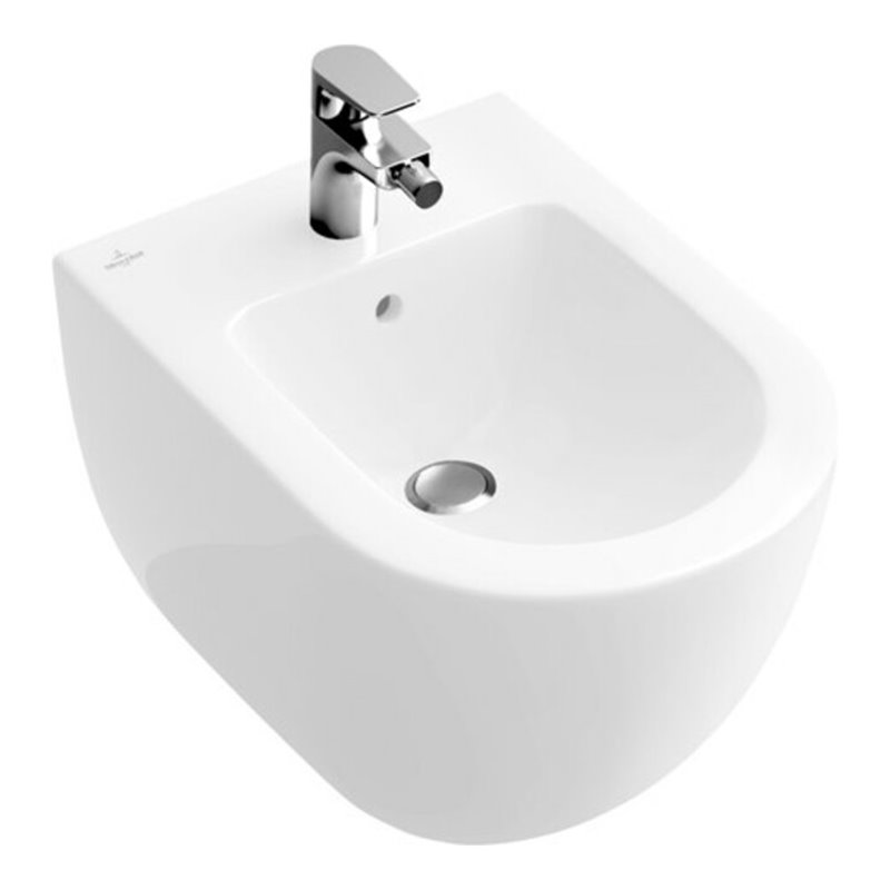V&B Wand-Bidet Subway 2.0 compact 35,5x48cm, 1 HL, Überlauf, weiß C-plus
