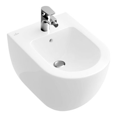 V&B Wand-Bidet Subway 2.0 compact 35,5x48cm, 1 HL, Überlauf, weiß C-plus