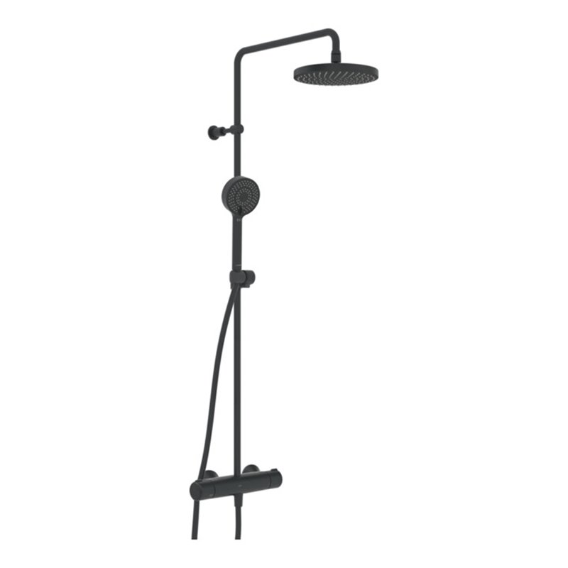 Hansa Duschsystem HANSAMICRA Thermostat, Ausl. 445-470mm, kürzb., matt-sw