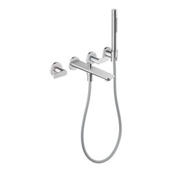 hansgrohe 3-Loch-Wannenarmatur Axor Citterio ohne Struktur, chrom, UP Wandmontage