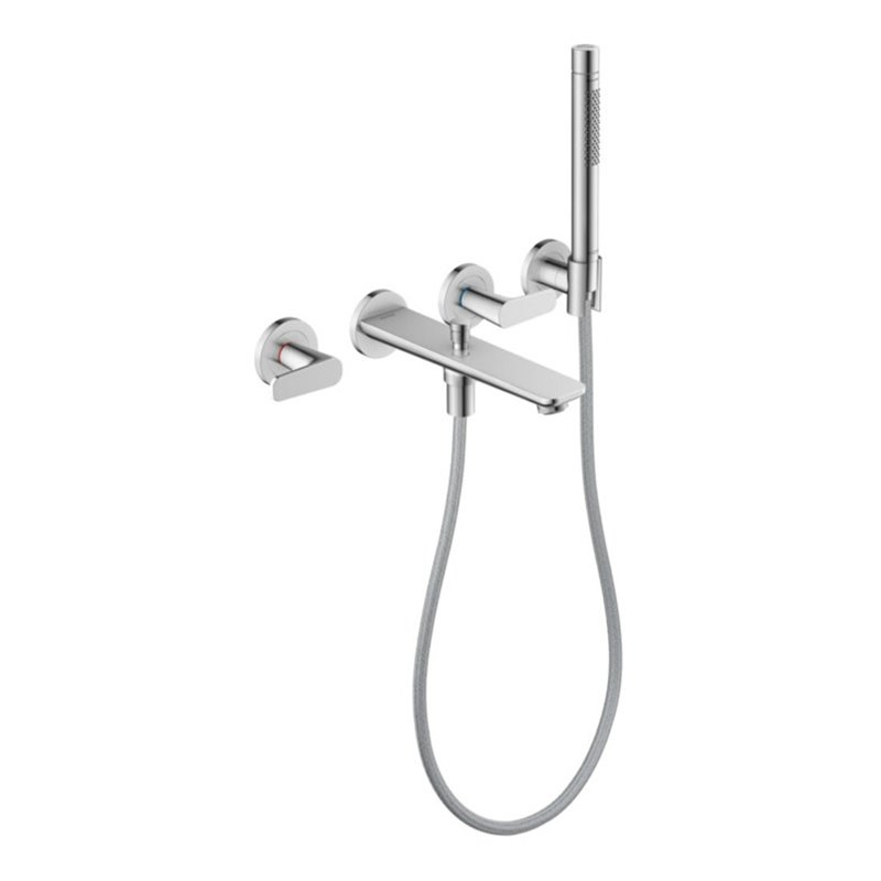 hansgrohe 3-Loch-Wannenarmatur Axor Citterio ohne Struktur, chrom, UP Wandmontage