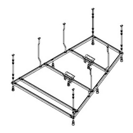 Hoesch Spezial-Untergestell Trapez, 180x120cm, rechts, für Badewanne