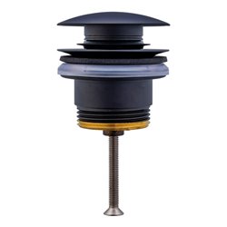 Duravit Push-Open-Ventil f Waschtische mit Überlauf, schwarz matt