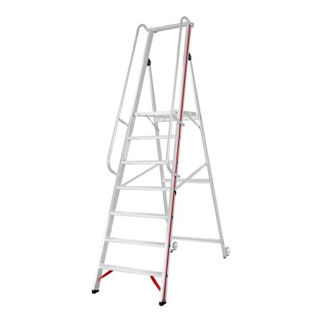 Hymer Plattformleiter 8081 mit Kipprollen und langem Handlauf