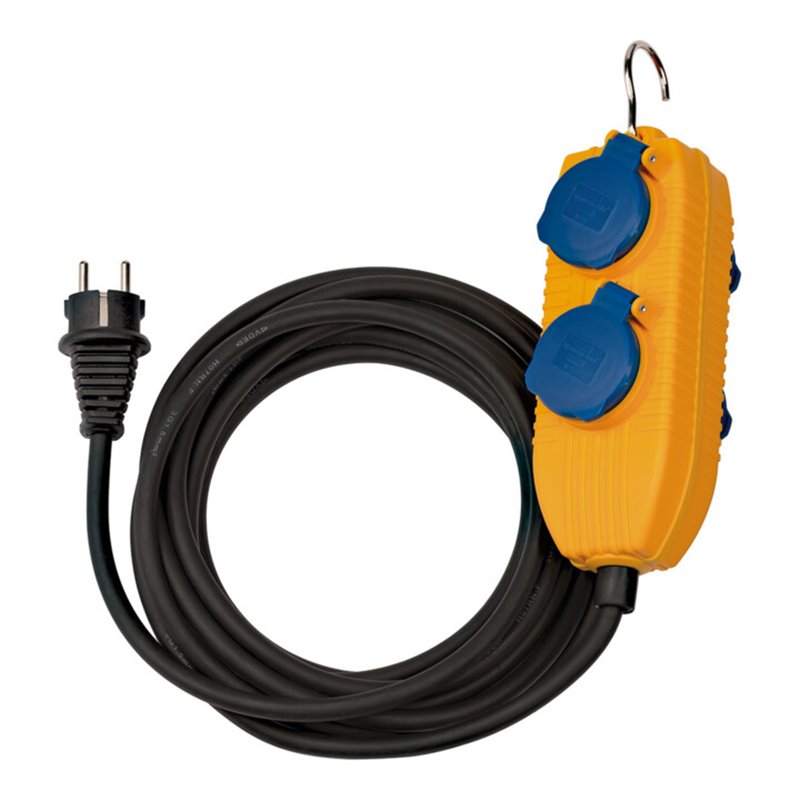 Baustellenkabel IP54 mit Powerblock 10m schwarz H07RN-F3G1,5