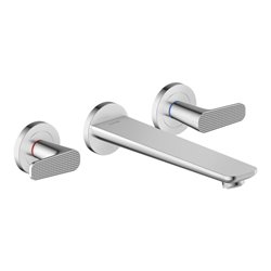 hansgrohe 3-Loch-Wannenarmatur Axor Citterio cubic cut, chrom, UP Wandmontage