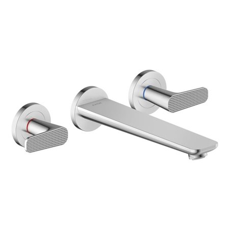 hansgrohe 3-Loch-Wannenarmatur Axor Citterio cubic cut, chrom, UP Wandmontage