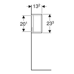 Geberit Wandbox 45x23,3x13,2cm, recht., we/ma lackiert