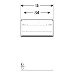Geberit Wandbox 45x23,3x13,2cm, recht., we/ma lackiert