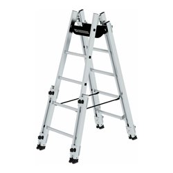 MUNK Aluminium-Stehleiter treppengängig 4 ausschiebbaren Holmen