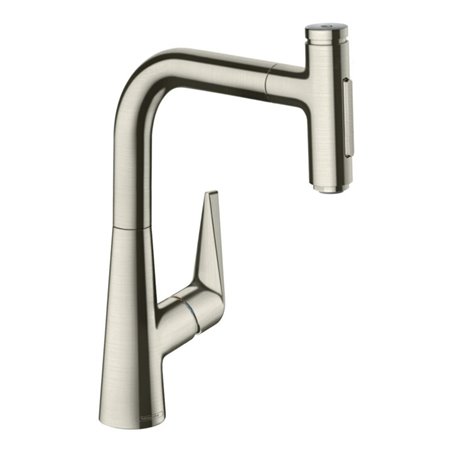 hansgrohe Spültisch-Einhebelmischer 220 Talis Select M51 m Ausziehbr., 2jet, sBox, Edelstahl-Optik