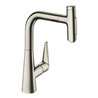 hansgrohe Spültisch-Einhebelmischer 220 Talis Select M51 m Ausziehbr., 2jet, sBox, Edelstahl-Optik