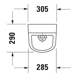 Duravit Urinal No. 1 30,5x29cm, Zul. v hi., riml., we, o. Fl