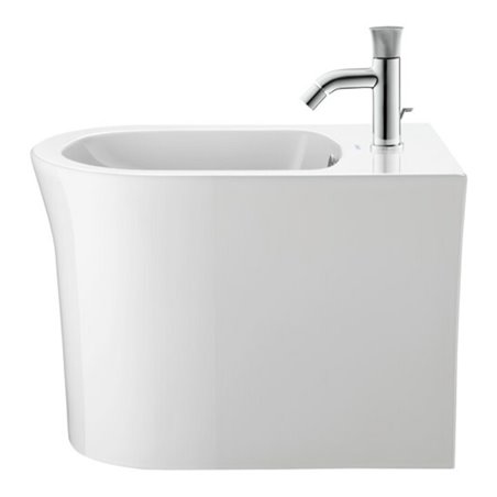 Duravit Stand-Bidet White Tulip 37x58cm, m HL, ÜL, Hahnlochbank, weiß
