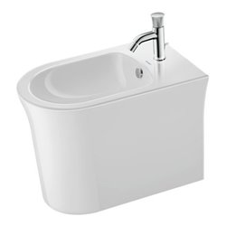 Duravit Stand-Bidet White Tulip 37x58cm, m HL, ÜL, Hahnlochbank, weiß
