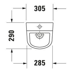 Duravit Urinal No. 1 30,5x29cm, Zul. v ob, riml., we, o. Fl
