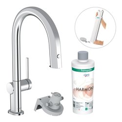 hansgrohe Spültisch-Einhebelmischer Aqittura M91 m Ausz.-Ausl., 1j, sBox, Start Set, chr