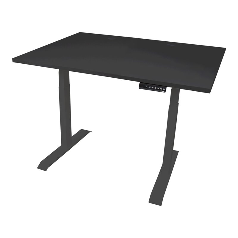 STIER Elektrisch höhenverstellbarer Schreibtisch TSR schwarz/schwarz